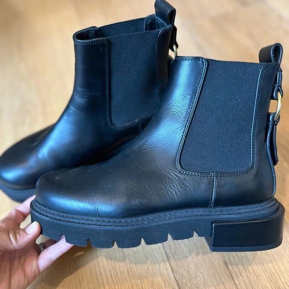 Frame le London Chelsea lug sole leather moto boot - Picture 4 of 11